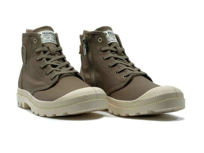 PALLADIUM PAMPA HI ZIP ORGANIC Dusky Green Kids Boots PALLADIUM PAMPA HI ZIP ORGANIC Dusky Green Kids Boots
