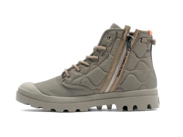 PALLADIUM PAMPA REQUILTED Military Olive Kids Boots PALLADIUM PAMPA REQUILTED Military Olive Kids Boots