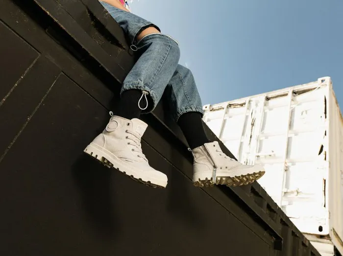 PALLADIUM PAMPA ZIP DESERTWASH Star White Women Boots PALLADIUM PAMPA ZIP DESERTWASH Star White Women Boots