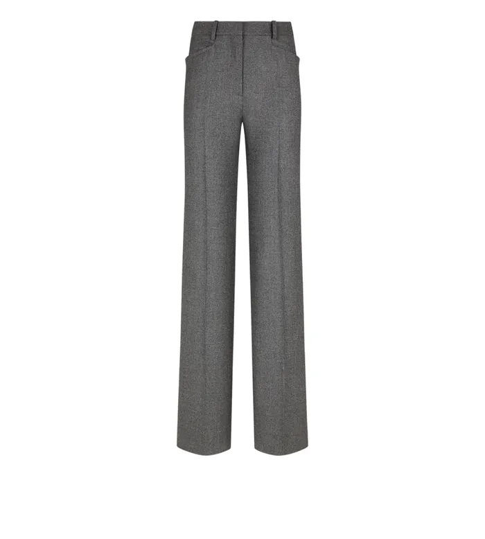Pants and Shorts Women TOM FORD CASHMERE FLANNEL TAILORED BOOT CUT PANTS Dark Grey Melange