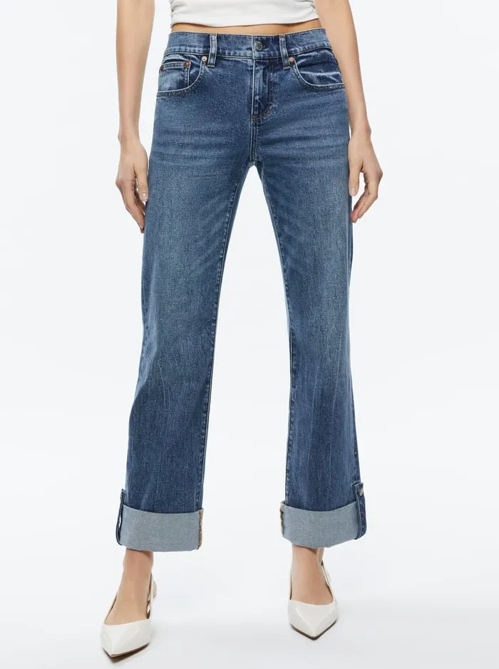 Pants Women Alice Olivia Abilene Cuffed Jean Brooklyn Blue