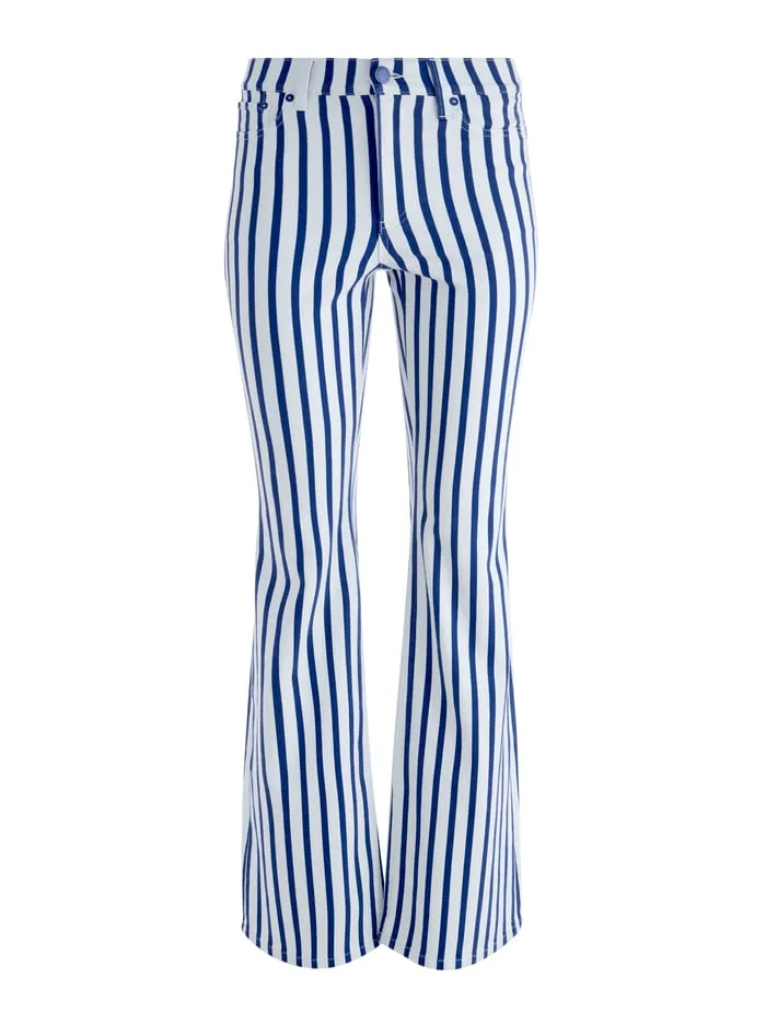Pants Women Alice Olivia Keira Mid Rise 70s Bootcut Jean Admiral Stripe Indigo