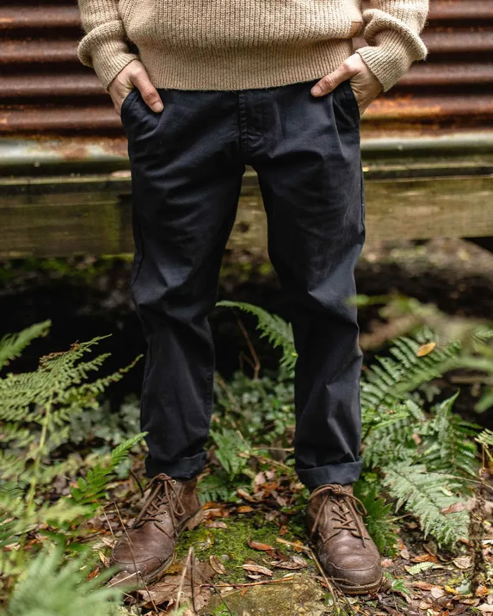 Passenger Bottoms Men 365 Organic Cotton Trouser Faded Black Faded Black