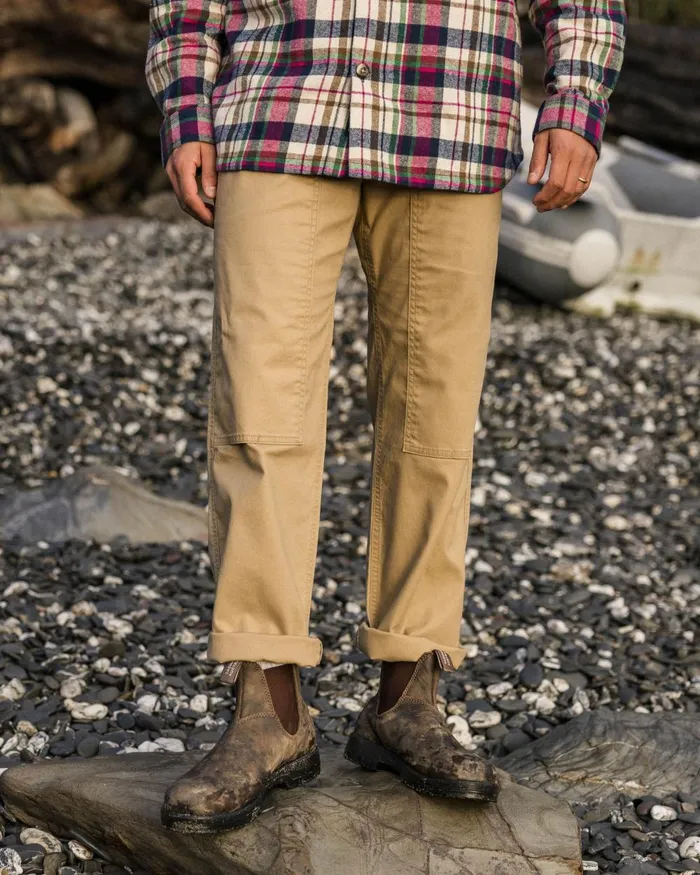 Passenger Bottoms Men Vantage Organic Cotton Canvas Trouser Biscuit Biscuit
