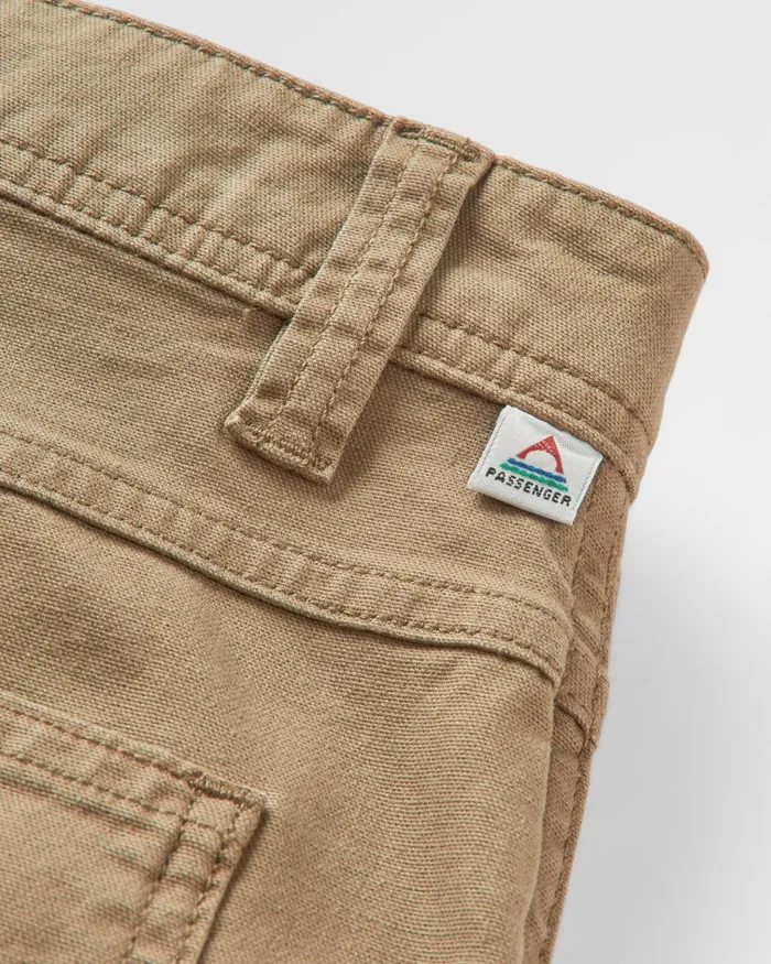 Passenger Bottoms Men Vantage Organic Cotton Canvas Trouser Biscuit Biscuit
