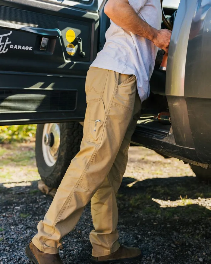 Passenger Bottoms Men Vantage Organic Cotton Canvas Trouser Biscuit Biscuit