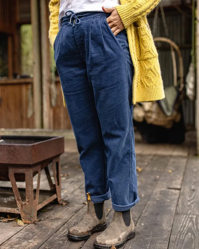 Passenger Bottoms Women Compass Recycled Corduroy Trouser Dark Denim Dark Denim
