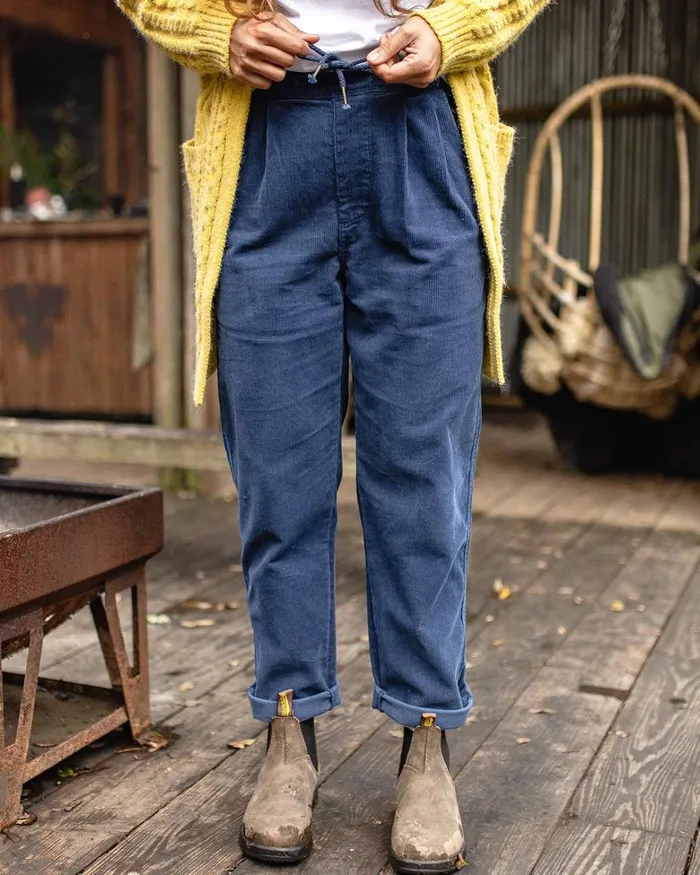 Passenger Bottoms Women Compass Recycled Corduroy Trouser Dark Denim Dark Denim