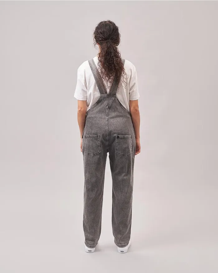 Passenger Bottoms Women Roamist Organic Cotton Dungarees Washed Black Denim Washed Black Denim
