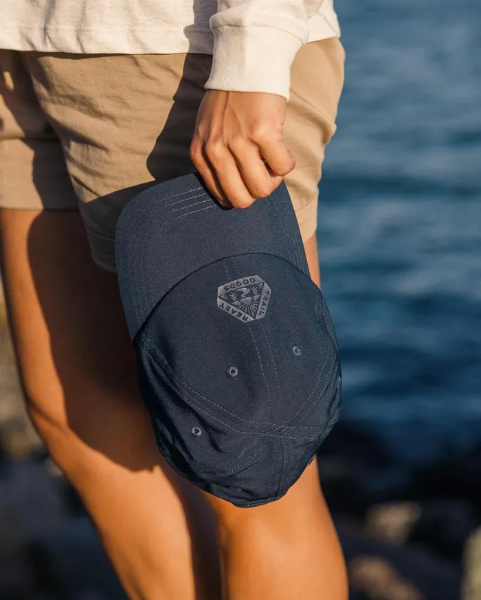 Passenger Caps and Hats WomenMen Active Recycled 6 Panel Cap Dark Denim Dark Denim