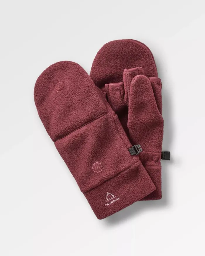 Passenger Gloves Women Stem Recycled Polar Convertible Mittens Wine Wine
