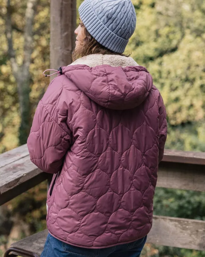 Passenger Jackets Women Earthy Recycled Sherpa Lined Insulated Jacket Crushed Berry Crushed Berry