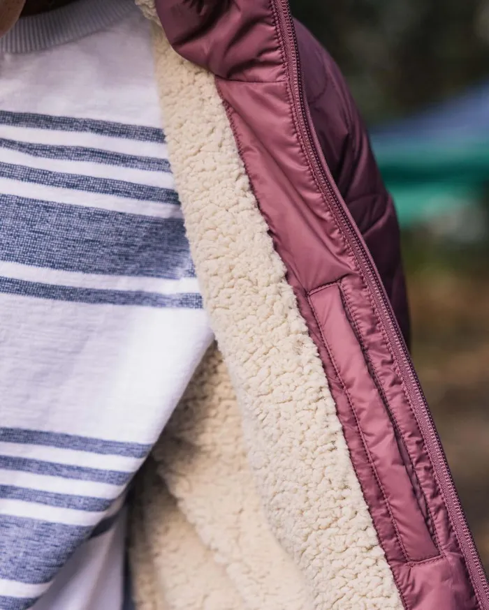 Passenger Jackets Women Earthy Recycled Sherpa Lined Insulated Jacket Crushed Berry Crushed Berry