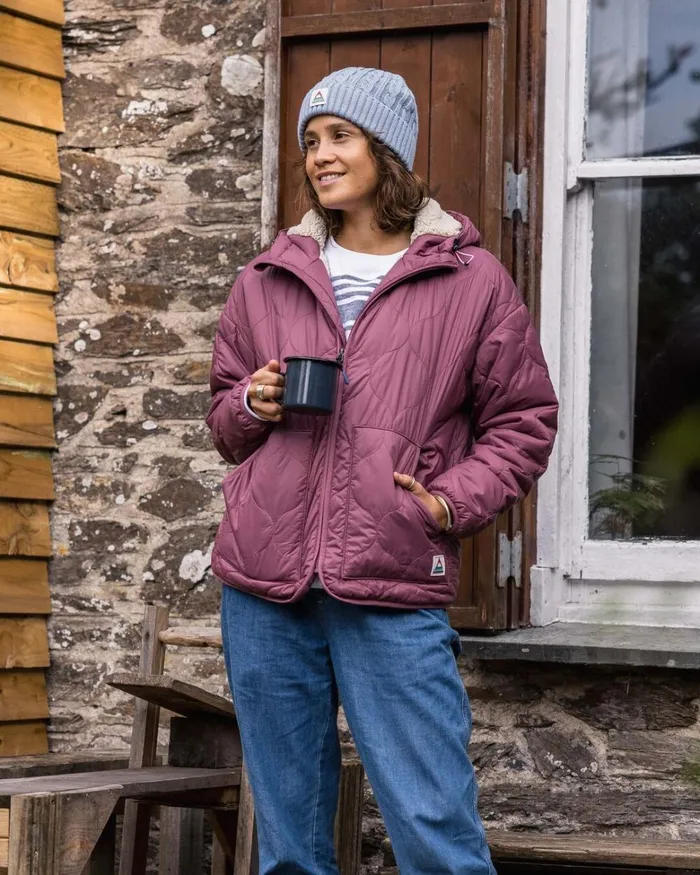 Passenger Jackets Women Earthy Recycled Sherpa Lined Insulated Jacket Crushed Berry Crushed Berry