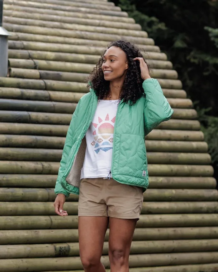Passenger Jackets Women Earthy Recycled Sherpa Lined Insulated Jacket Green Spruce Green Spruce