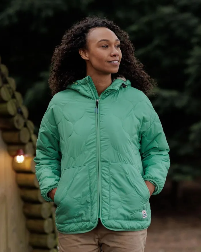 Passenger Jackets Women Earthy Recycled Sherpa Lined Insulated Jacket Green Spruce Green Spruce