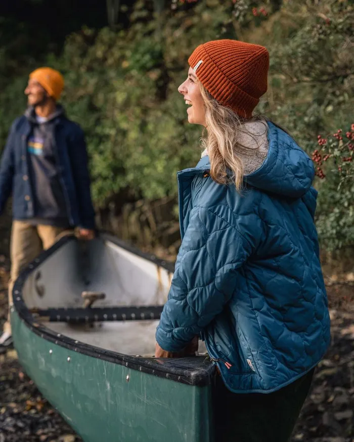 Passenger Jackets Women Earthy Recycled Sherpa Lined Insulated Jacket Washed Blue Washed Blue