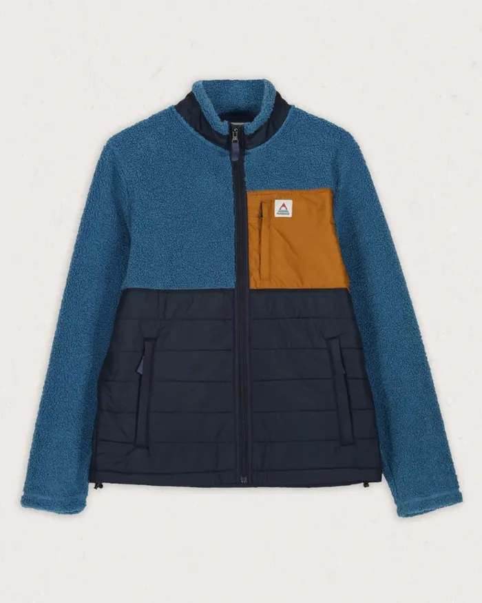 Passenger Tops Men Born Explorer Recycled PolarLined Sherpa Fleece Blue Steel Blue Steel