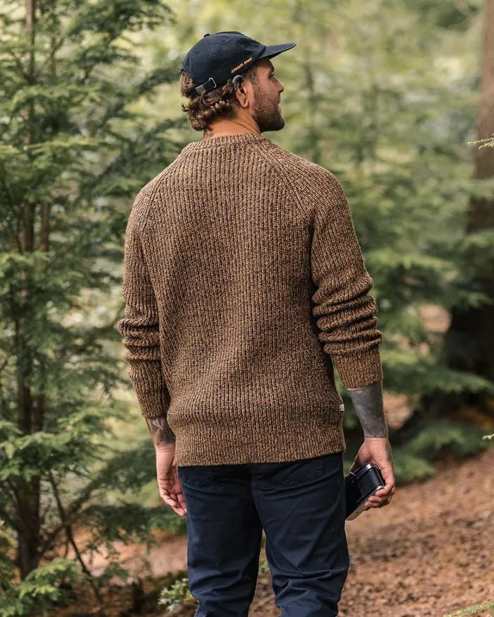 Passenger Tops Men Fog Recycled Knitted Jumper Dusty Ochre Dusty Ochre