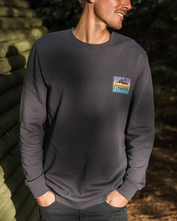 Passenger Tops Men Grounded Organic Cotton Sweatshirt Charcoal Charcoal
