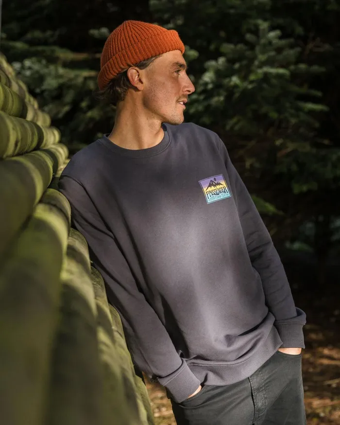 Passenger Tops Men Grounded Organic Cotton Sweatshirt Charcoal Charcoal