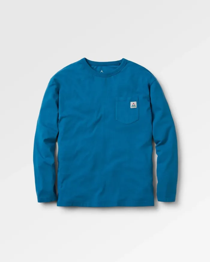 Passenger Tops Men Heritage Recycled Relaxed Fit LS TShirt Blue Steel Blue Steel
