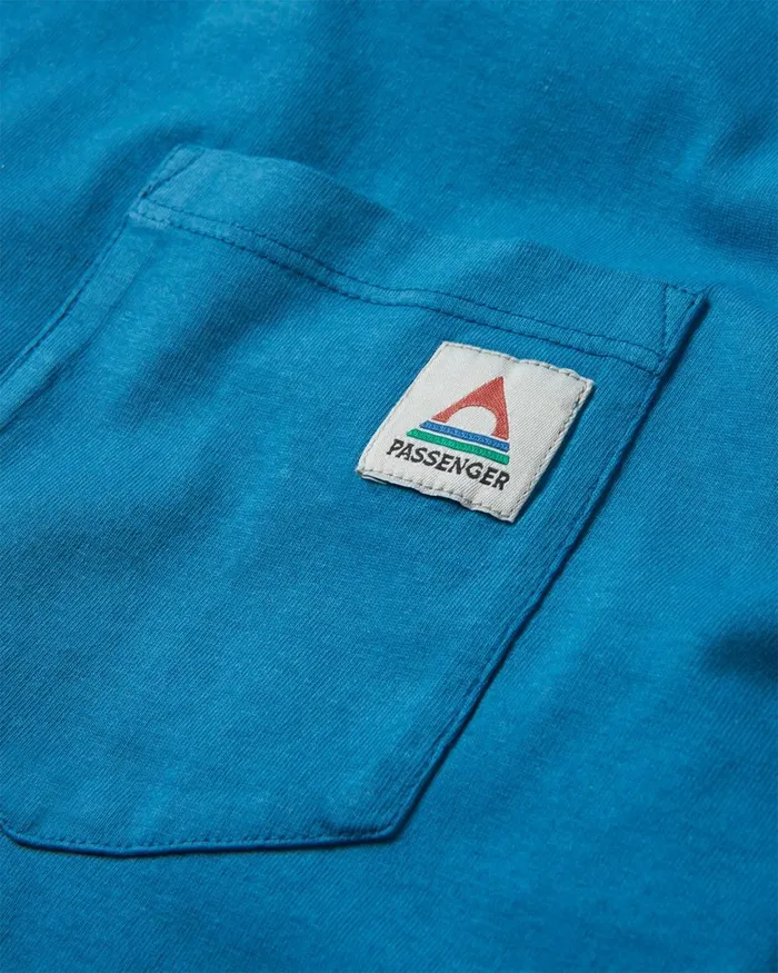 Passenger Tops Men Heritage Recycled Relaxed Fit LS TShirt Blue Steel Blue Steel