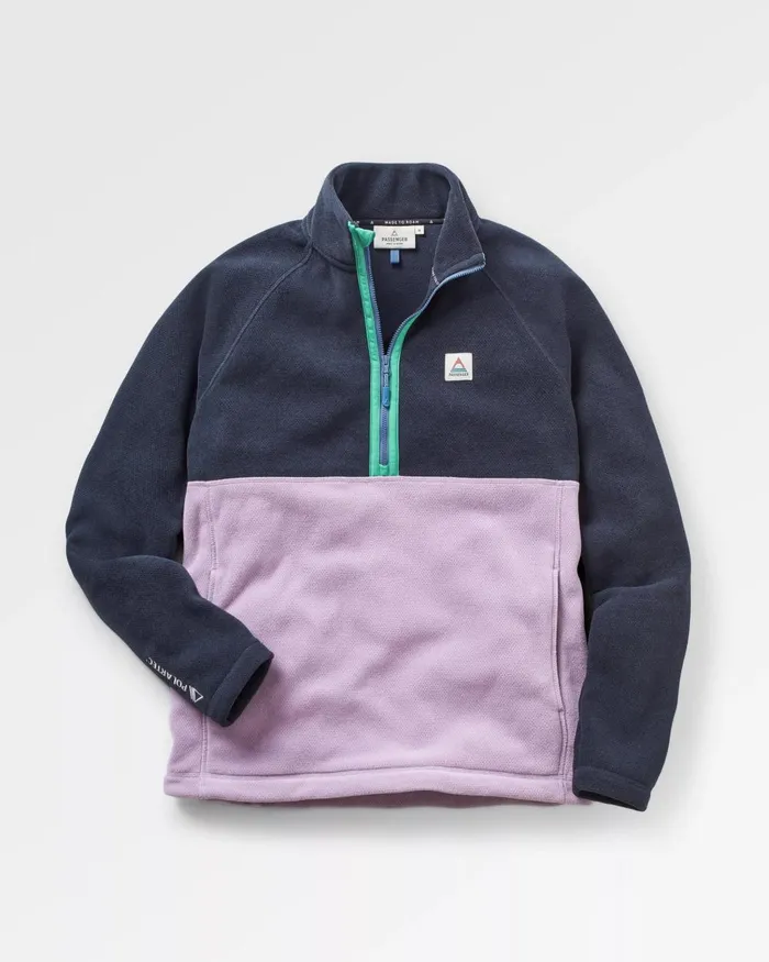 Passenger Tops Men Highland Recycled Polartec Fleece Lilac Deep Navy Lilac Deep Navy