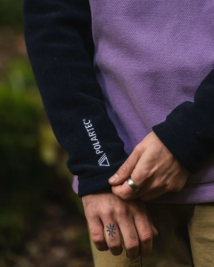 Passenger Tops Men Highland Recycled Polartec Fleece Lilac Deep Navy Lilac Deep Navy