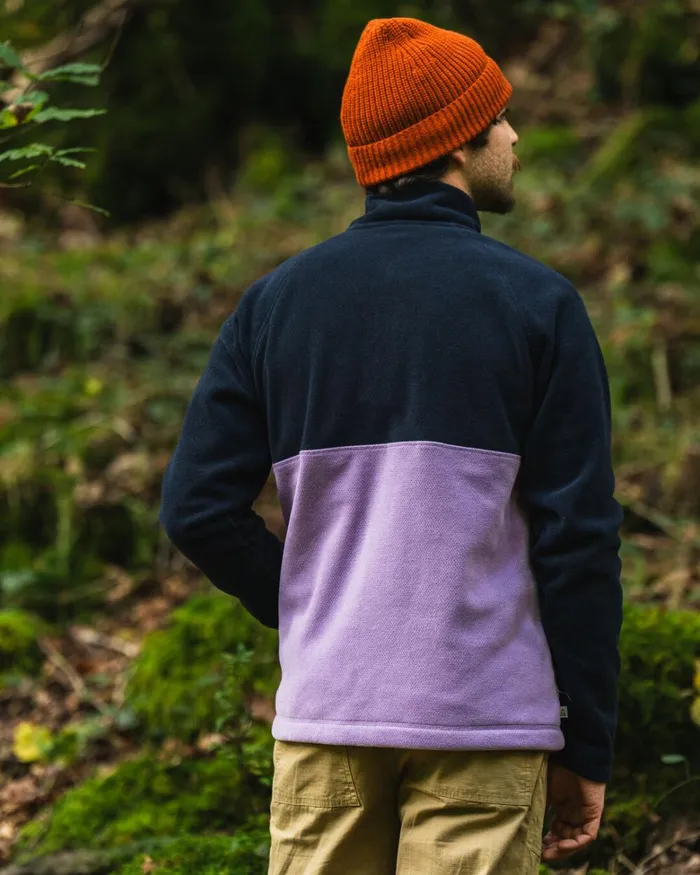 Passenger Tops Men Highland Recycled Polartec Fleece Lilac Deep Navy Lilac Deep Navy