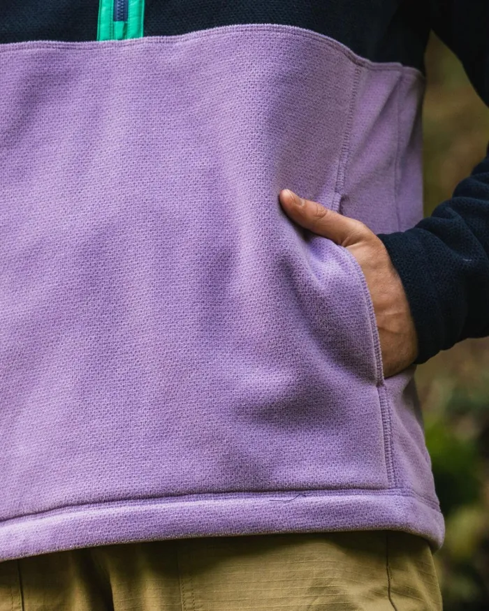 Passenger Tops Men Highland Recycled Polartec Fleece Lilac Deep Navy Lilac Deep Navy