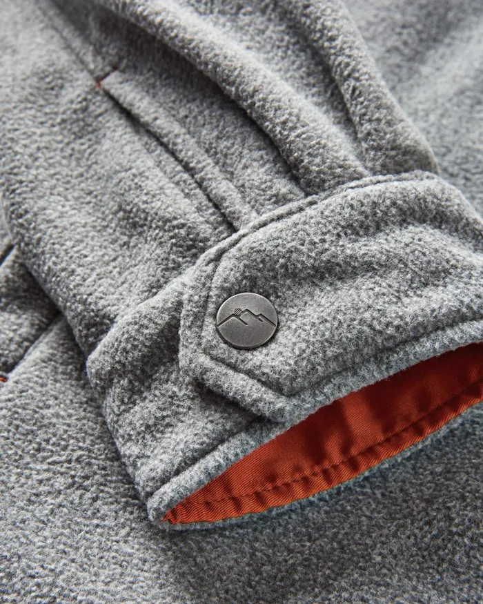 Passenger Tops Men Maple Polar Fleece Shirt Grey Marl Grey Marl