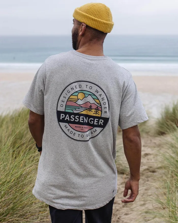 Passenger Tops Men Odyssey Recycled Cotton TShirt Grey Marl Grey Marl