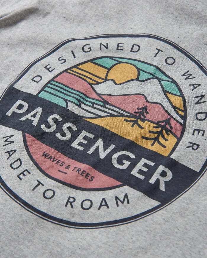 Passenger Tops Men Odyssey Recycled Cotton TShirt Grey Marl Grey Marl