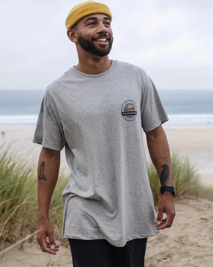 Passenger Tops Men Odyssey Recycled Cotton TShirt Grey Marl Grey Marl