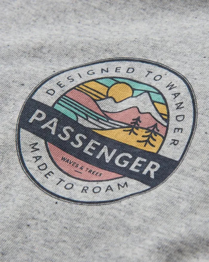 Passenger Tops Men Odyssey Recycled Cotton TShirt Grey Marl Grey Marl