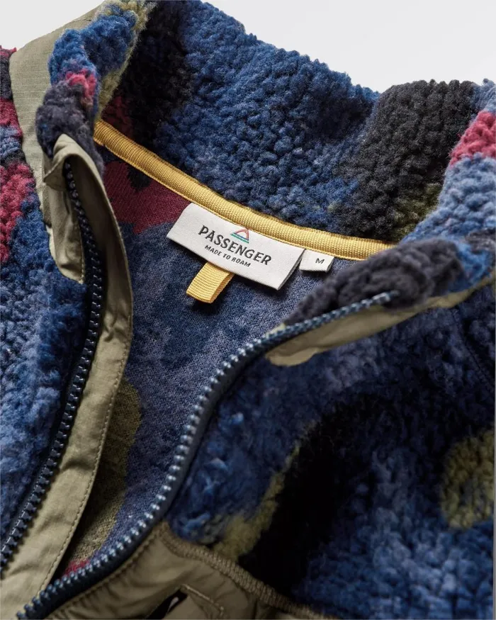 Passenger Tops Men Offroad Recycled Sherpa 12 Zip Fleece Sycamore Pattern Sycamore Pattern