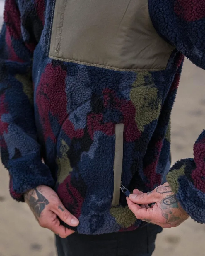 Passenger Tops Men Offroad Recycled Sherpa 12 Zip Fleece Sycamore Pattern Sycamore Pattern