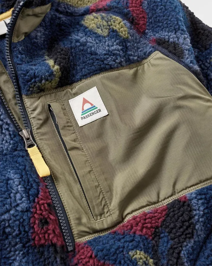 Passenger Tops Men Offroad Recycled Sherpa 12 Zip Fleece Sycamore Pattern Sycamore Pattern