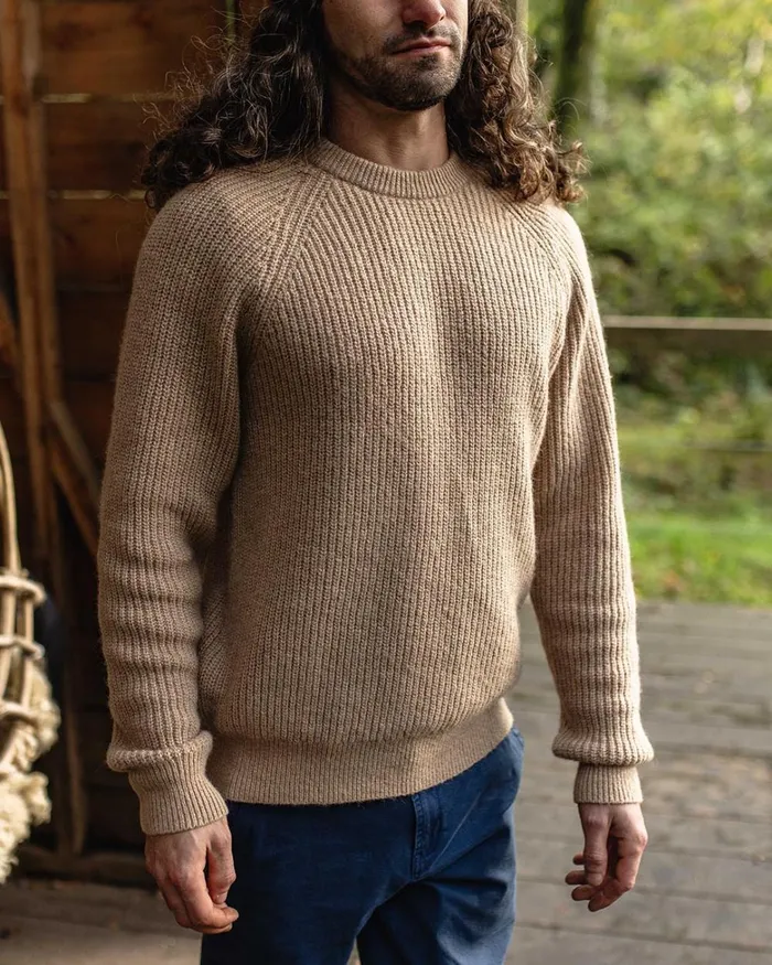 Passenger Tops Men Offshore Recycled Knitted Jumper Sand Sand