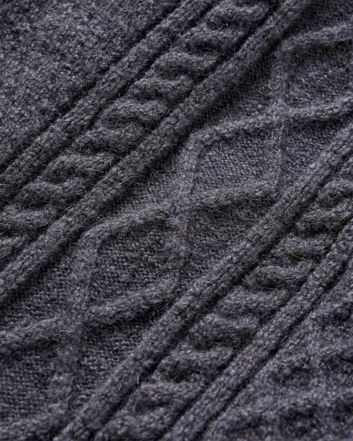 Passenger Tops Men Sandbar Cable Knitted Jumper Charcoal Charcoal