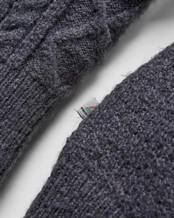 Passenger Tops Men Sandbar Cable Knitted Jumper Charcoal Charcoal