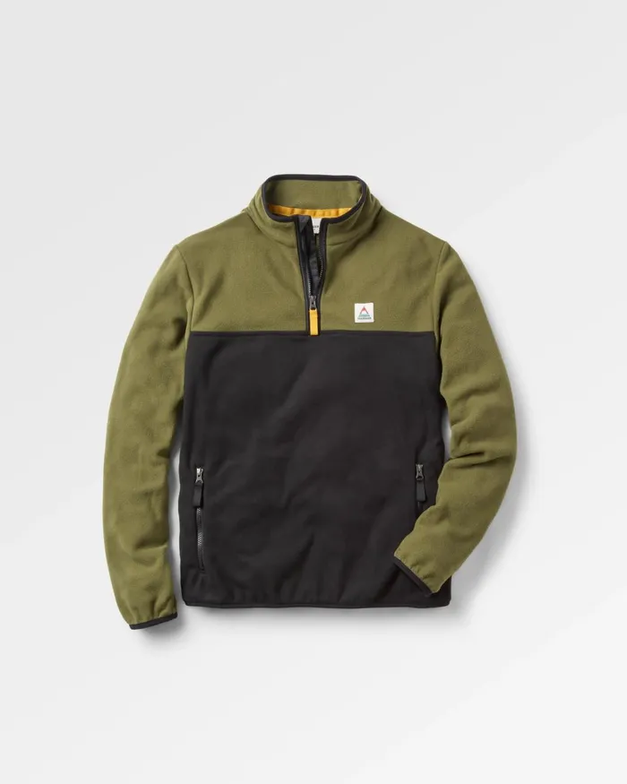 Passenger Tops Men Set Off Recycled Polar 14 Zip Fleece Khaki Khaki