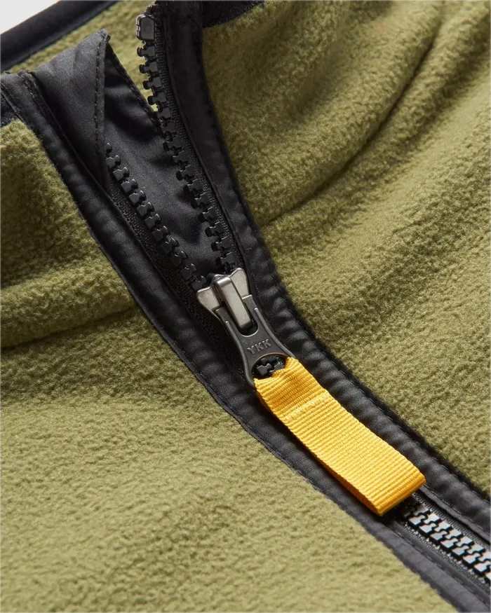 Passenger Tops Men Set Off Recycled Polar 14 Zip Fleece Khaki Khaki