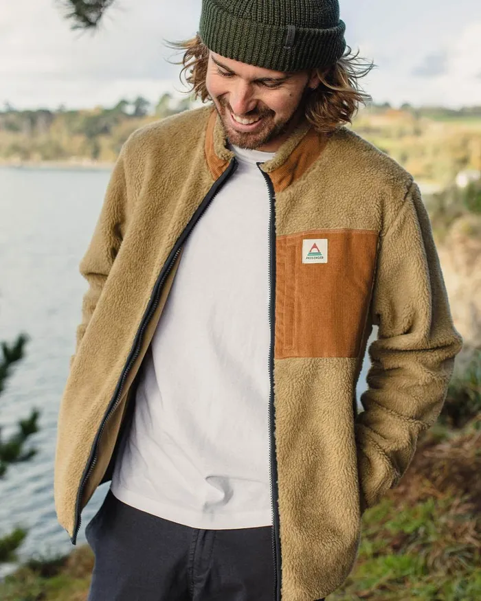 Passenger Tops Men Trekker Recycled DeepPile Sherpa Fleece Biscuit Biscuit