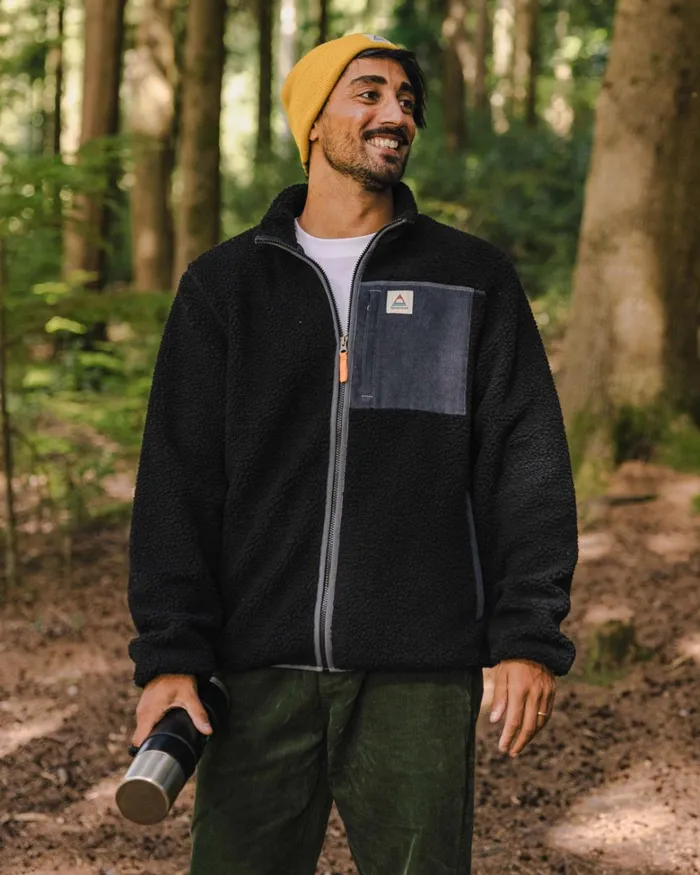 Passenger Tops Men Trekker Recycled DeepPile Sherpa Fleece Black Black