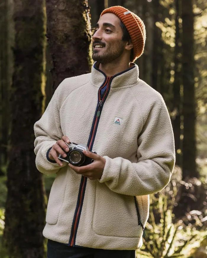 Passenger Tops Men Tripper 20 Full Zip Recycled Sherpa Fleece Oatmeal Oatmeal