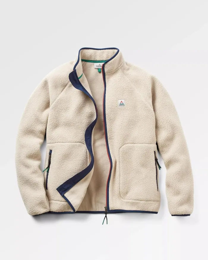 Passenger Tops Men Tripper 20 Full Zip Recycled Sherpa Fleece Oatmeal Oatmeal