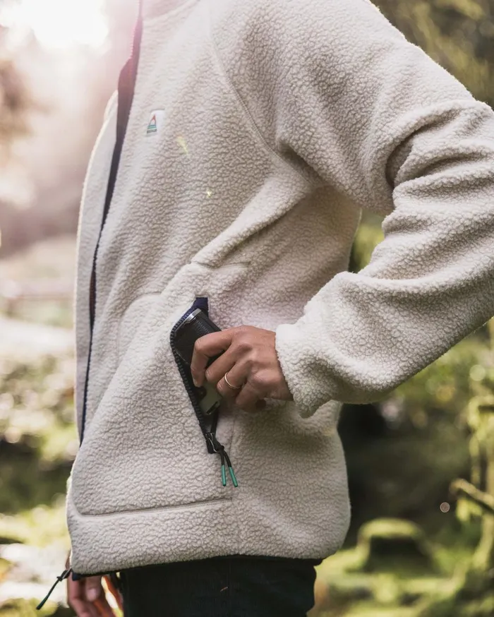 Passenger Tops Men Tripper 20 Full Zip Recycled Sherpa Fleece Oatmeal Oatmeal