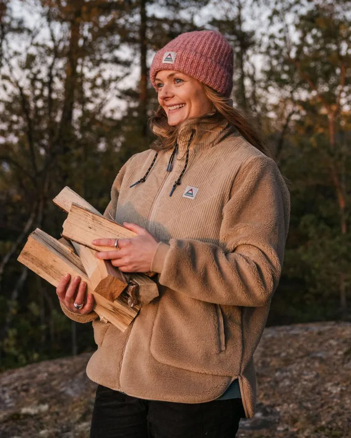 Passenger Tops Women Awaken Recycled DeepPile Sherpa Fleece Biscuit Biscuit